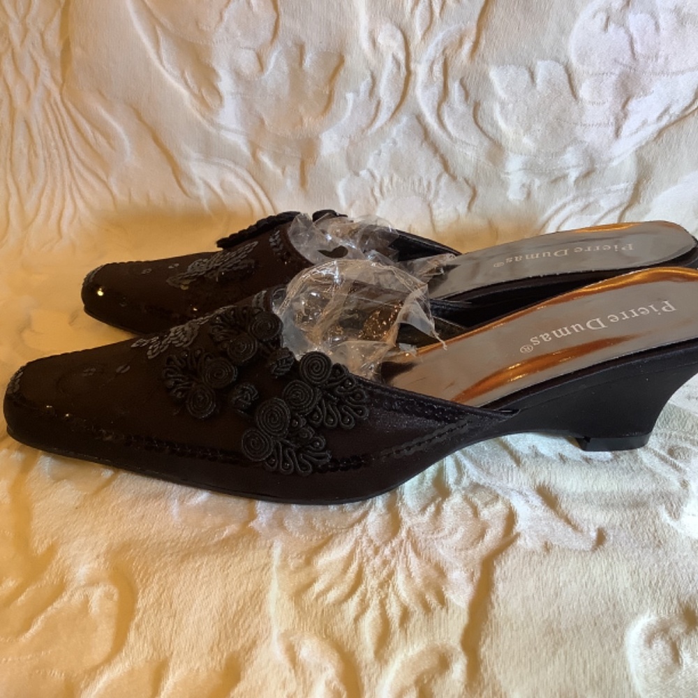Pierre‎ Dumas black wedge sequin EUC - Picture 4 of 13